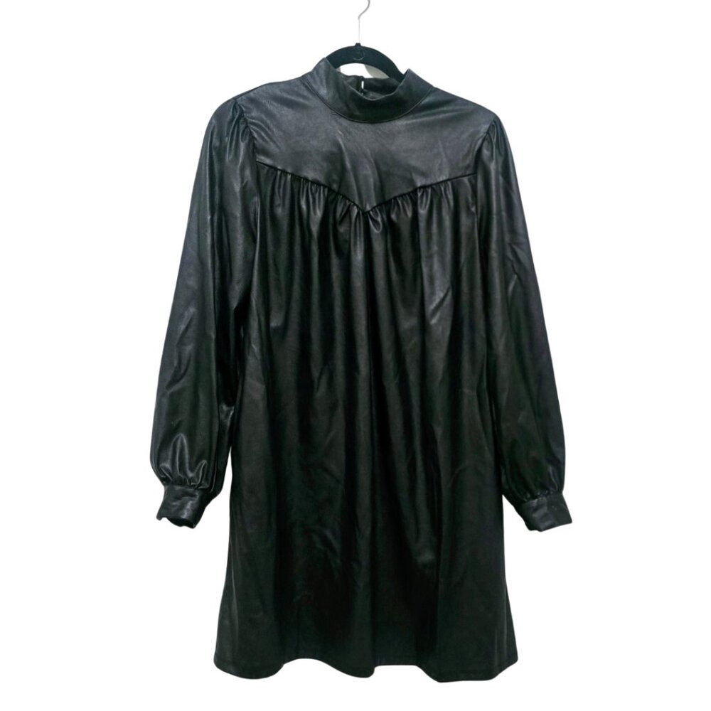 Who What Wear Black Faux Leather Dress – Size Small 🖤
